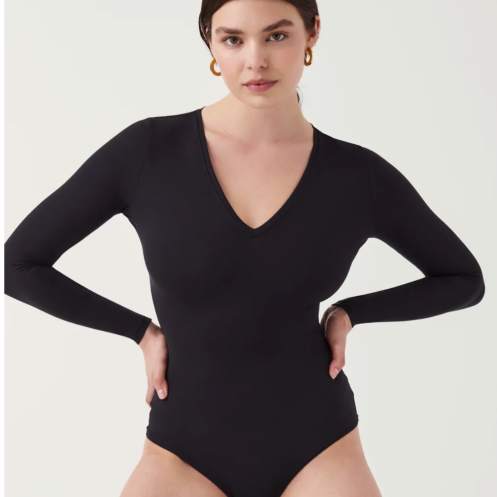 Spanx Suit Yourself Long Sleeve Thong Bodysuit